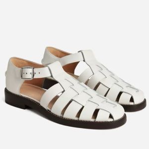 Everlane Leather Fisherman Sandal in White